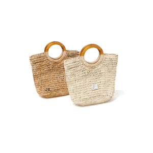 Sac en paille tressé avec poignée en bois, 40x34 cm, sac à bandoulière pour femme, sac de plage d'été - Product Image 1