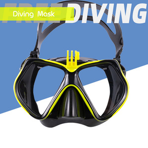 Masque de plongée en silicone liquide à deux fenêtres avec lentille en verre trempé et support pour caméra, pour snorkeling et sports nautiques adultes - Product Image 4