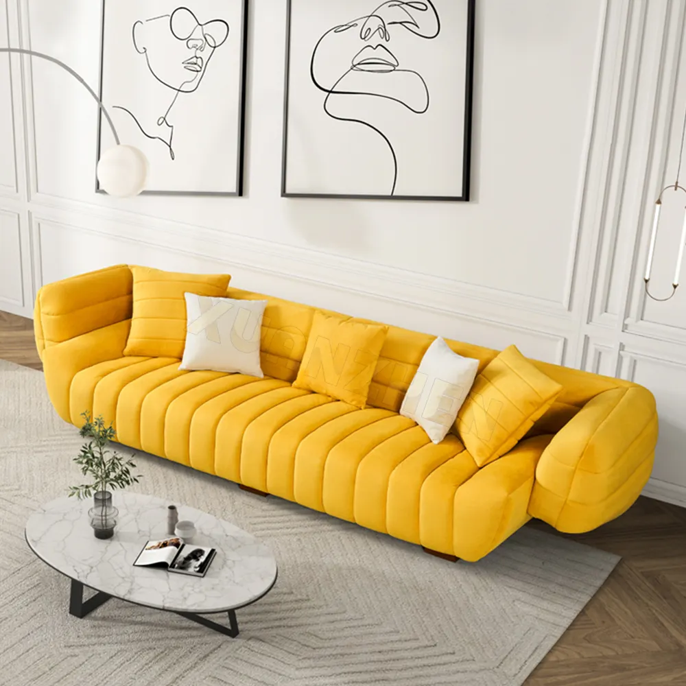 Oturma odası mobilya lüks modern antrenör kumaş kanepe kapakları için kumaş kesit kanepe set mobilya oturma odası kanepeleri