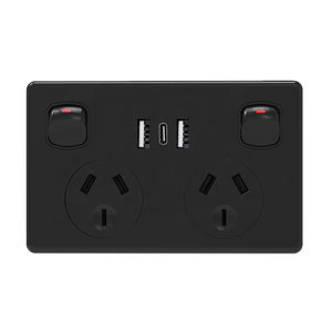 Enchufe de Pared Leishen SP-9622 10A AU con 3 Puertos USB A y 1 Puerto USB C, Diseño Delgado Blanco/Negro de Doble Salida - Product Image 1