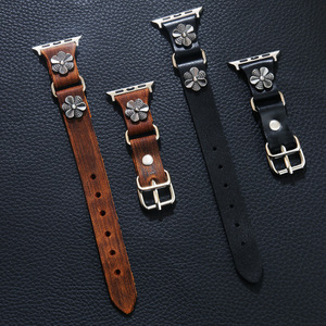 สายนาฬิกา Apple Watch หนังแท้ แบบกำไล สีดำ สีน้ำตาล สายแฟชั่นสำหรับ Apple Watch 8 9 - Product Image 3