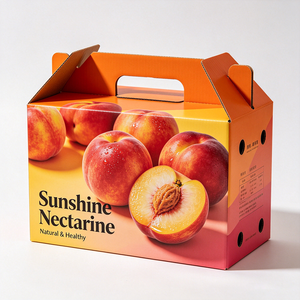 Boîte d'emballage personnalisée pour fruits en carton ondulé imperméable avec poignée, <span class=keywords><strong>livraison</strong></span> en 72h - Product Image 2