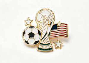 Broche de Oro de 9k con Diseño de Balón de Fútbol y Estrellas, Trofeo de la Copa Mundial de Fútbol, Joyería Clásica Unisex para Regalo - Product Image 3