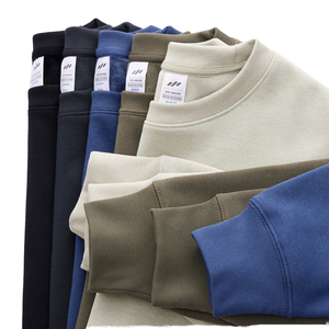 Felpa personalizzata in poliestere/cotone con fodera in pile di volpe argentata ampia girocollo ricamato con cappuccio tinto in maglia - Product Image 1