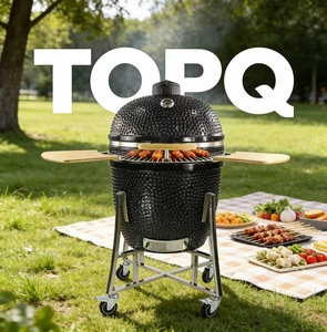 Parrilla Kamado <span class=keywords><strong>de</strong></span> Cerámica TOPQ Serie Premium <span class=keywords><strong>de</strong></span> 27 Pulgadas, Ahumador <span class=keywords><strong>de</strong></span> Carbón para Barbacoa, Jardín y Exteriores - Product Image 1