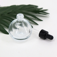 Huile cosmétique transparente sphérique unique pour le soin de la peau, 10 ml, 20 ml, 30 ml, huile liquide pour le corps et le visage, sérum, huile pour cheveux, flacons en verre avec compte-gouttes