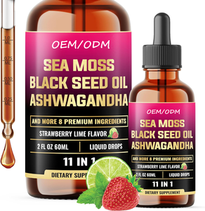 Suplemento de Gotas de Musgo Marino OEM con Aceite de Semilla Negra, Ashwagandha, Raíz de Bardana y Alga Marina, Gotas Líquidas Veganas Multiminerales - Product Image 1