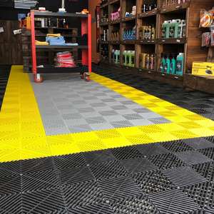 Piastrelle in gomma Grey ad incastro per palestra e parco giochi all'aperto 3D Design modello di pavimenti in vinile per ville - Product Image 3