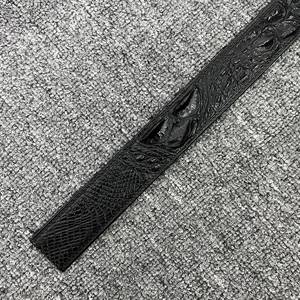 Cinturón clásico de cuero para hombre sin hebilla, nuevo modelo con correa automática de cuero genuino de cocodrilo - Product Image 1