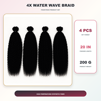 Cheveux synthétiques ondulés pour tresses, 20 pouces, 200g, 4 pièces, résistants à la chaleur, style bohème, vente en gros
