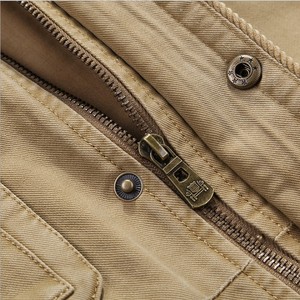 Chaleco Cargo Chino para Hombre, Tallas Grandes, con Múltiples Bolsillos, Transpirable, Bordado, Diseño Colorblock, Cierre de Cremallera, Resistente al Viento - Product Image 5