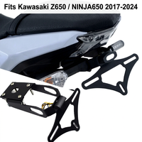 Support de plaque d'immatriculation en acier au carbone pour Kawasaki Z650 NINJA 650 2017-2024 avec éclairage LED – Pièces de course