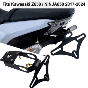 Eliminador de Guardabarros de Acero al Carbono para Kawasaki <span class=keywords><strong>Z650</strong></span> NINJA 650 2017-2024, Soporte de Matrícula con Luz LED, Piezas de Competición - Product Image 3