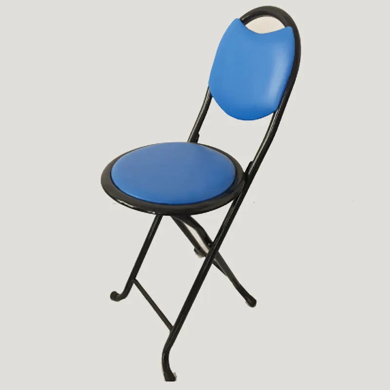 Leisure metalen draagbare ronde goedkope opvouwbare outdoor tuin kruk klapstoel blauw eetkamer stoelen kruk stoelen