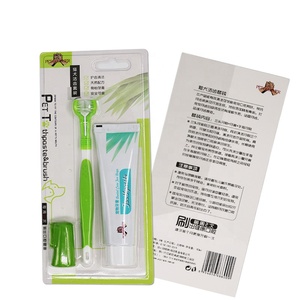 Vente en gros d'usine, faible MOQ, ensemble de <span class=keywords><strong>brosse</strong></span> à dents et de dentifrice pour animaux de compagnie 3 en 1 - Product Image 6