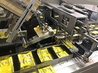 Machine automatique de mise en carton de biscuits, de gâteaux et de pâtisseries, ligne d'emballage en boîte avec robot de palettisation automatique