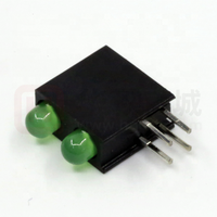 Indicateur de circuit imprimé LED Indicateur de circuit imprimé LED 2 High Green (x2) Diffused Double Lamp Holder Customizable