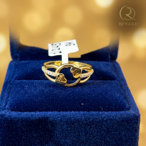 Stylish <b>Gold</b> Heart Infinity <b>Cocktail</b> <b>Ring</b> Elegant Women's Double Band Design Cute Wedding Party Jewelry Gift for Anniversary - Product Image 3