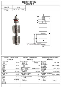 304 verticale in acciaio inossidabile ad alta temperatura doppio sensore di livello galleggiante - Product Image 5