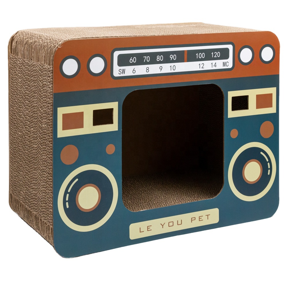 Креативная игрушка для кошек, Когтеточка в форме радио, Когтеточка, картонная Когтеточка на заказ