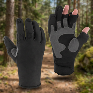 Outdoor Rechargeable <b>USB</b> Battery LED Flashlight Cotton <b>Gloves</b> Long Endurance Breathable Thermal Insulated for Fishing Two - Product Image 3