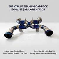 Système d'échappement Cat-Back en titane bleu brûlé ING pour McLaren 720S |   Échappement de supercar V8 bi-turbo ultra léger en gros