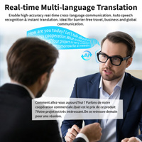 Lunettes Intelligentes Légères et Élégantes avec Caméra, Assistant IA Contextuel, Audio Open-Ear, Wi-Fi 6 pour Traduction en Temps Réel 720P
