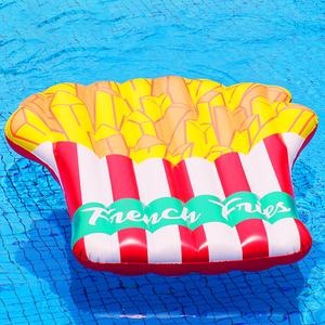Matériel PVC imperméable de haute qualité, motif personnalisable, flotteur gonflable en forme de <span class=keywords><strong>frites</strong></span> pour piscine, plage et parc aquatique - Product Image 1