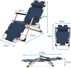 كرسي متعدد الأوضاع قابل للتعديل بإطار معدني صغير قابل للطي مسند ظهر قابل للتعديل لفيلا الطابق السفلي حديقة الترفيه في الهواء الطلق - Product Image 4