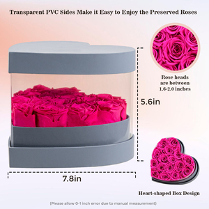 Fiori Stabilizzati Pink Rosas <span class=keywords><strong>Inmortales</strong></span> Nuevos productos 2024 Día de San Valentín Surtido de flores preservadas Rosa en caja de regalo de corazón - Product Image 2