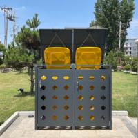 Valli Jardin Étanche Extérieur Métal Poubelle Conteneur De Stockage Open Top Wheelie Bin Hangar pour Cour Patio Patio Couverture