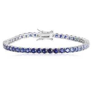 Anster Precio de Fábrica Pulsera de Tenis de Zafiro de Moda con Piedra <span class=keywords><strong>Mian</strong></span> de Forma Redonda de 7.5ct/7.85ct/8.5ct, Joyería S925, Personalizada - Product Image 1