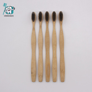 Cepillo de dientes de bambú con cerdas suaves, mango natural para adultos, cepillo de dientes manual TBB909 - Product Image 1