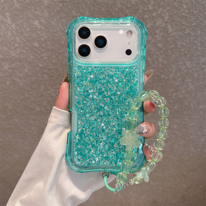 Funda para Teléfono Móvil con Brillantina y Cadena, 3 en 1, para iPhone 17 16 Pro Max, con Correa y Protección Antigolpes - Product Image 4