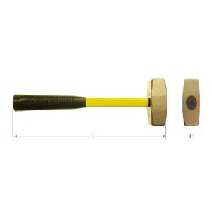 Ampco-FE0015A ค้อนคู่ของวิศวกร, อลูมิเนียมสีบรอนซ์-7630027452211ค้อนและแกนที่ไม่เกิดประกายไฟ - Product Image 1