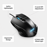 Untuk OMR298 Mouse Gaming Optik Berkabel LED Backlight USB Kompatibel untuk Laptop & Desktop 6 Tombol Asli Grosir