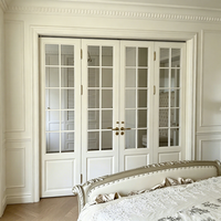 Portes françaises pliantes en aluminium sur mesure, double vitrage trempé, porte coulissante accordéon pour hôtel, villa, cloison intérieure