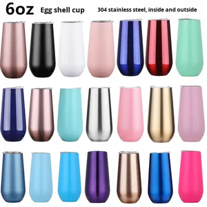 แก้วเก็บความเย็นสุญญากาศทรงไข่ ขนาด 6 ออนซ์ รุ่น Swig Eggshell ผลิตจากสแตนเลส 304 ดีไซน์ทันสมัย ทรงอ้วน รูปตัวยู สำหรับเบียร์ ไวน์แดง - Product Image 4
