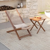 Chaise en rotin de loisirs en plein air nordique et Table basse canapé inclinable pliant pour balcon cour sommeil pour utilisation dans le parc