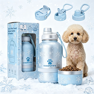 Comedero para Mascotas con 2 Tazones Desmontables <span class=keywords><strong>de</strong></span> Acero Inoxidable, Botella <span class=keywords><strong>de</strong></span> Agua para Perros <span class=keywords><strong>de</strong></span> Viaje <span class=keywords><strong>de</strong></span> 32oz, Muestra Gratis - Product Image 3