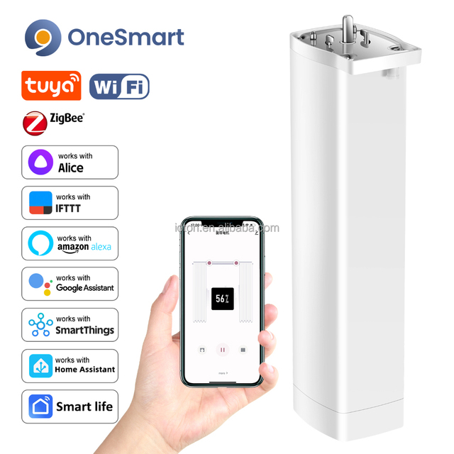 OneSmart WiFi Tuya Zigbee Electric Automatic Smart Curtain Motor Metal Plastic Eco-Friendly Support Home Assistant Google