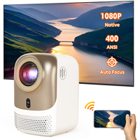 Projecteur vidéo LCD portable CRE CR38 Mini 1080P 400ANSI Android WiFi Smart Beamer Mise au point automatique 2+32 Go HIFI STEREO Intégré