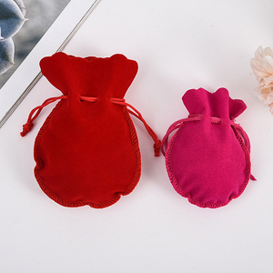 Custom Velvet Drawstring Jewelry Pouch with Flannel Gourd Design Multi-Color Customizable Size for Earrings Necklaces Bracelets - Product Image 4