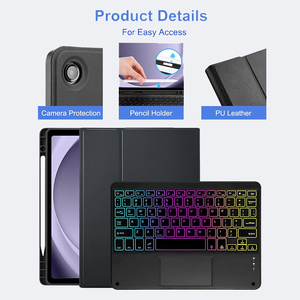 Étui Clavier Rétroéclairé pour <span class=keywords><strong>Samsung</strong></span> <span class=keywords><strong>Galaxy</strong></span> <span class=keywords><strong>Tab</strong></span> A11 Plus 2025/A9 Plus 2023 11 Pouces avec Support Stylet pour Tablette A11+/A9+ - Product Image 3