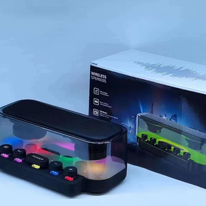 Nouveau Subwoofer RGB Transparent pour Mini Haut-parleur d'<span class=keywords><strong>Ordinateur</strong></span> <span class=keywords><strong>de</strong></span> <span class=keywords><strong>Bureau</strong></span> avec Boutons Mécaniques Créatifs USB Audio et Horloge en Plastique - Product Image 6