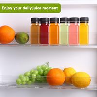 Bouteilles en plastique réutilisables de 60 ml avec couvercles, pour jus, smoothies, lait, conteneurs de boissons jetables, stock local US, 2 oz