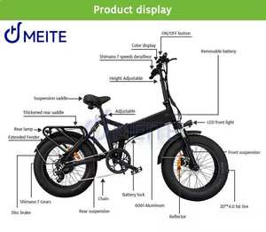 7Go EB3 Venta caliente E-bike Plegable 20 pulgadas Mountain Fat Wheel Bike para adultos Bicicleta eléctrica plegable <span class=keywords><strong>Ebike</strong></span> - Product Image 5