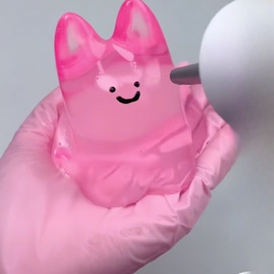 Jelly Pink Bunny TPR Squeeze Squishy Toy 10cm Portable Relaxation Gift for <b>Kids</b> Adults Age Range 5 to 7 Years Stress Relief - Product Image 1