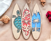 Décoration de plage faite à la main Planche de surf Art Décoration murale côtière