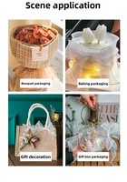 Pita Tulle Ekor Ikan untuk Pembungkus Buket Bunga, Bahan DIY Bunga, Poliester, Pinggiran Bergelombang, Pita untuk Penggunaan Dalam Ruangan, Model 10A52, Pernikahan